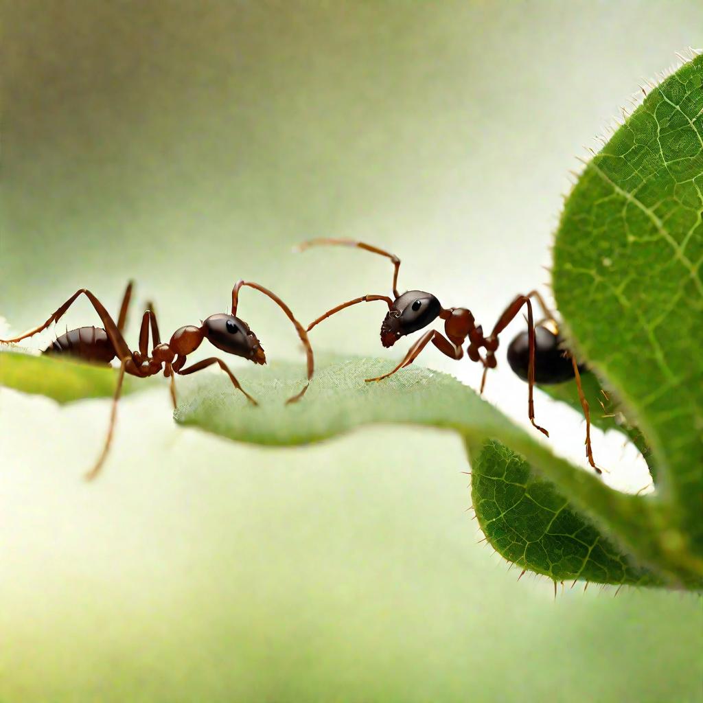 Два муравья общаются