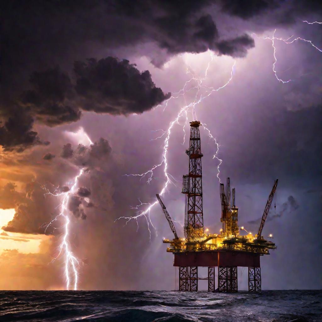 Нефтяная вышка в море