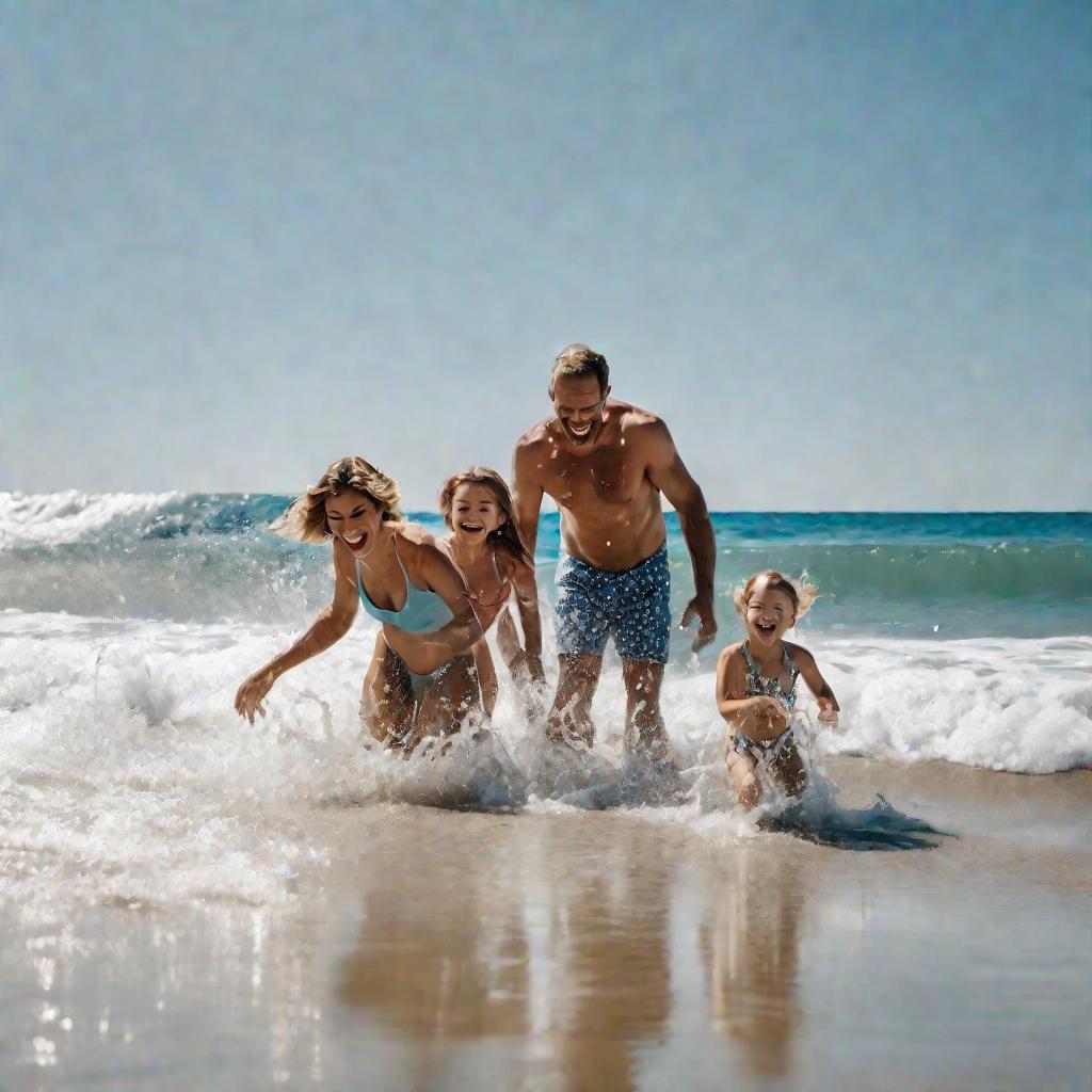 Семья на пляже