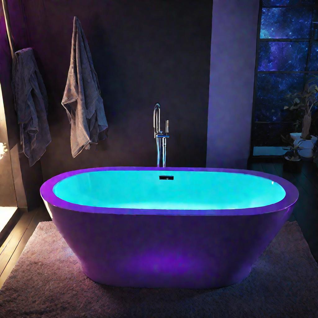 овальная акриловая ванна с подсветкой