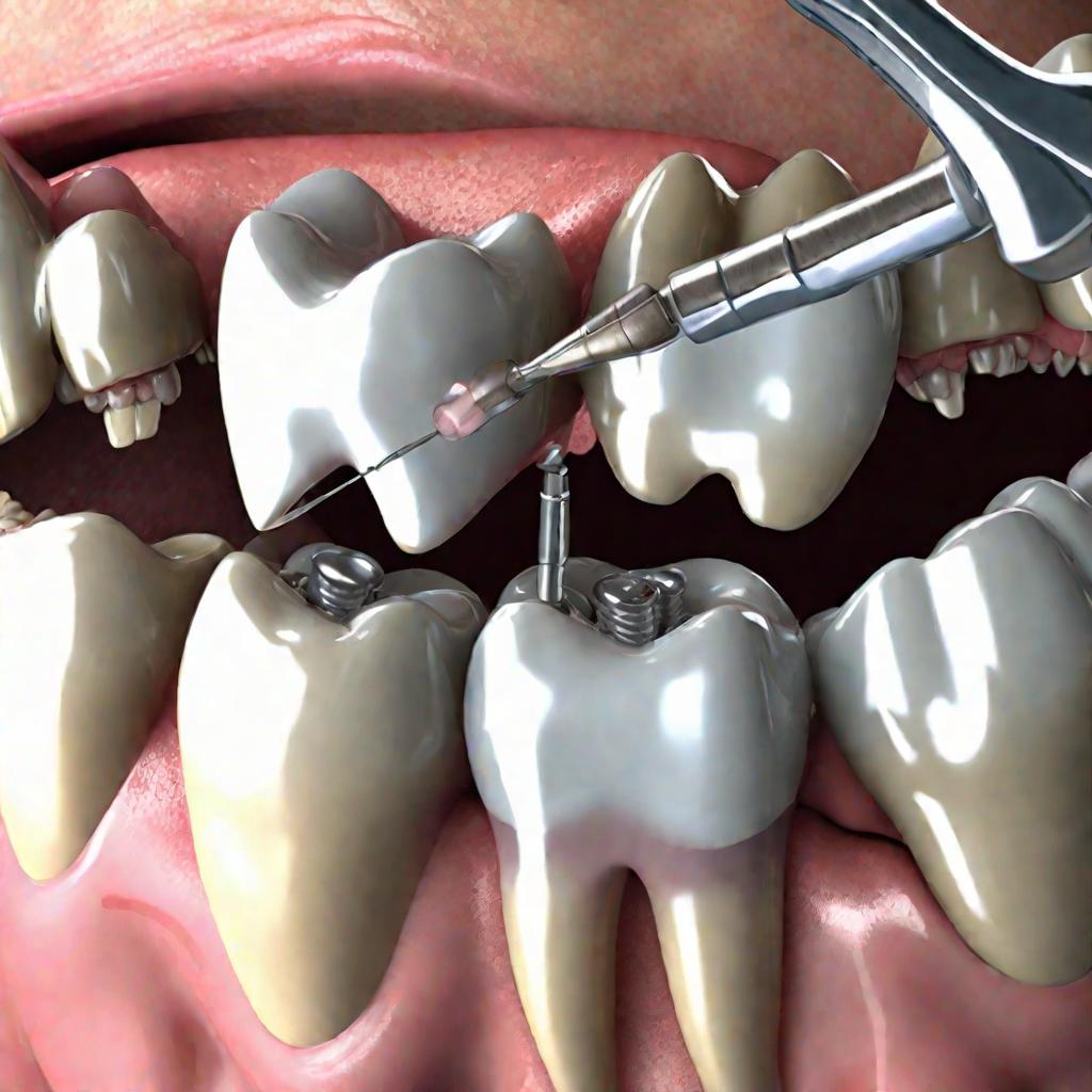 Рот с воспаленными деснами и кариозными зубами при осмотре стоматологом