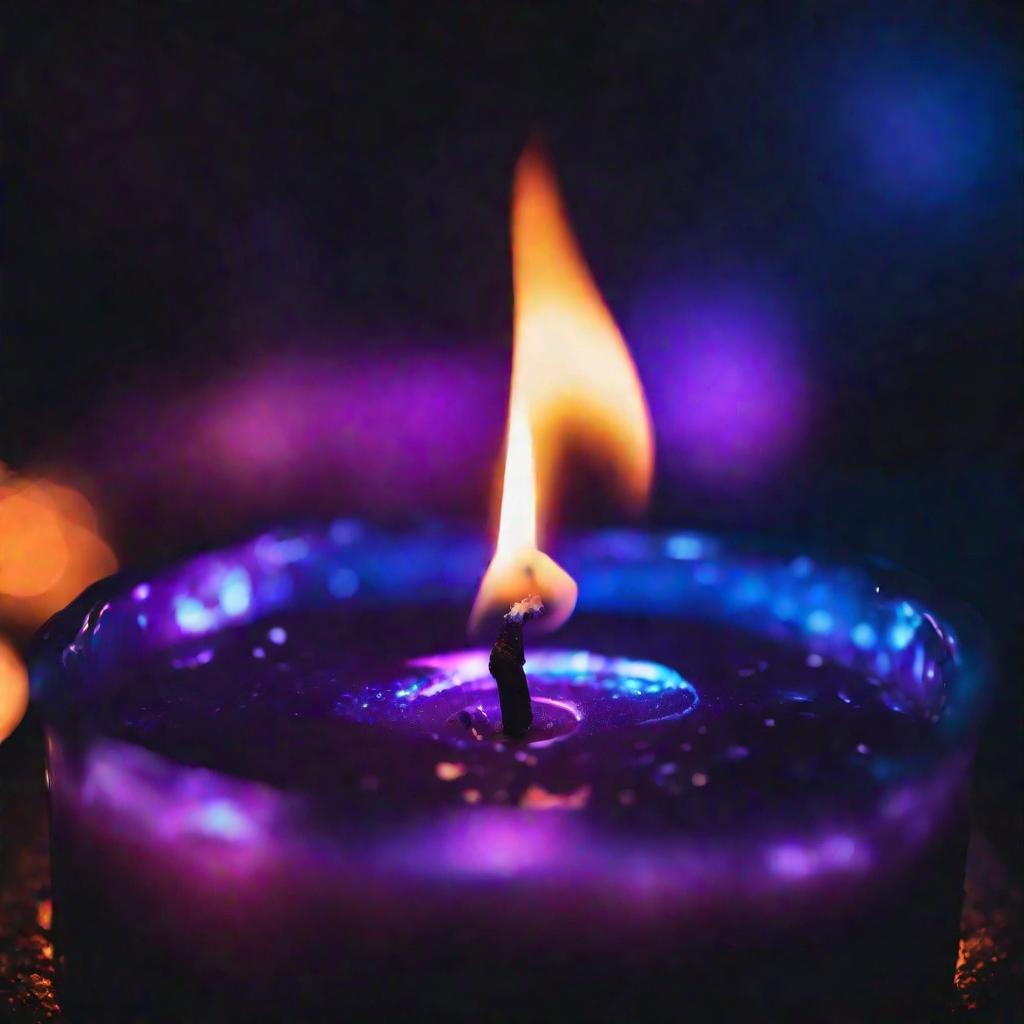 Свеча горит на темном фоне с мистическим настроением