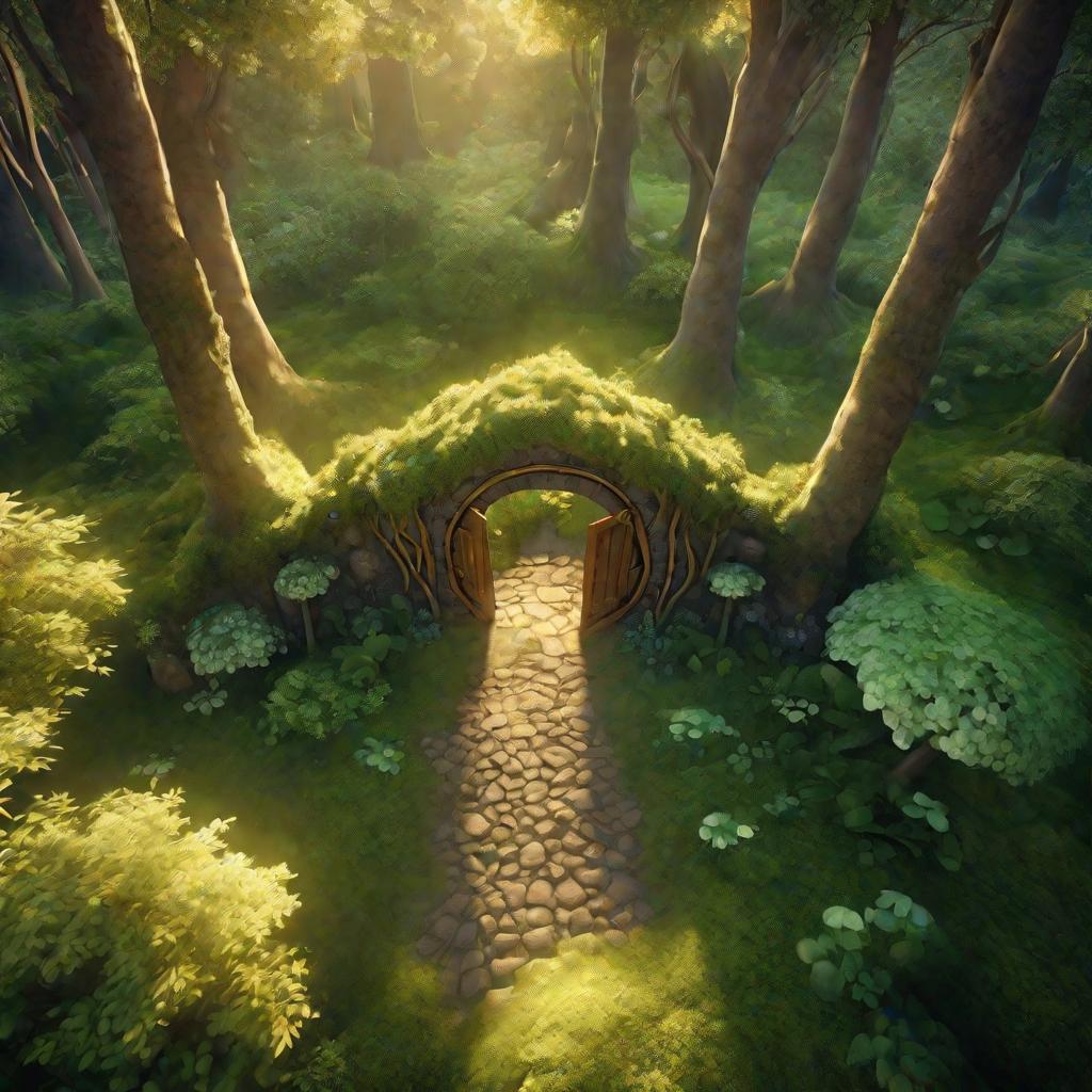Волшебный лес с порталом в сказочный мир