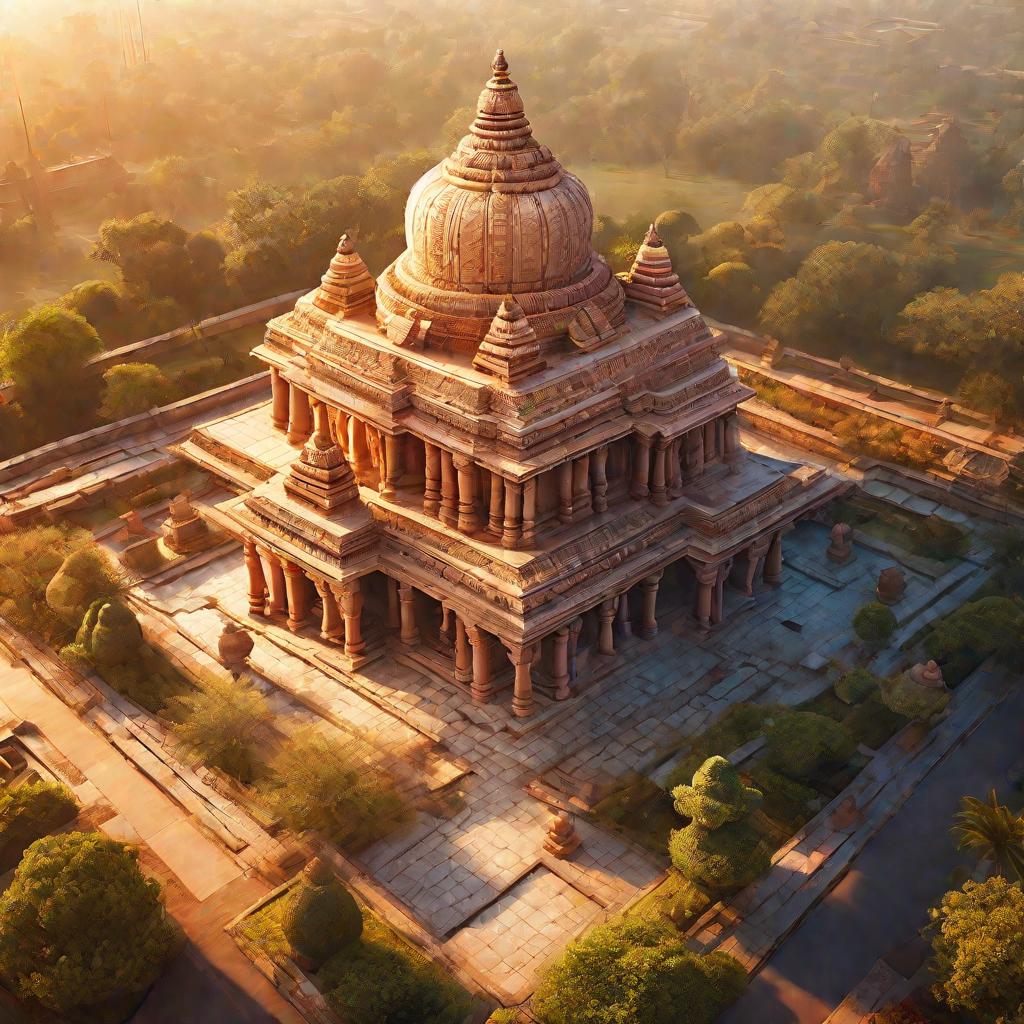 Индийский храм на рассвете