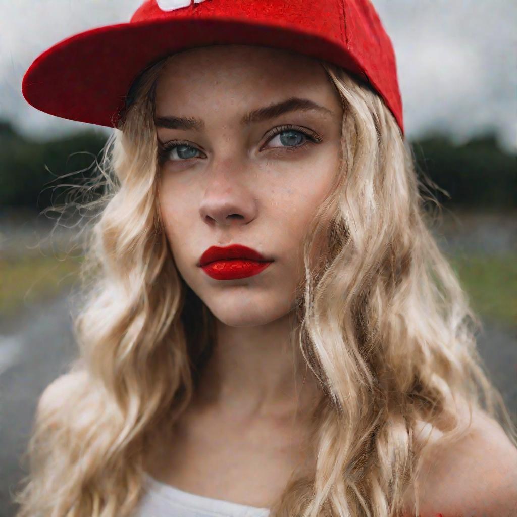 Девушка в красной кепке