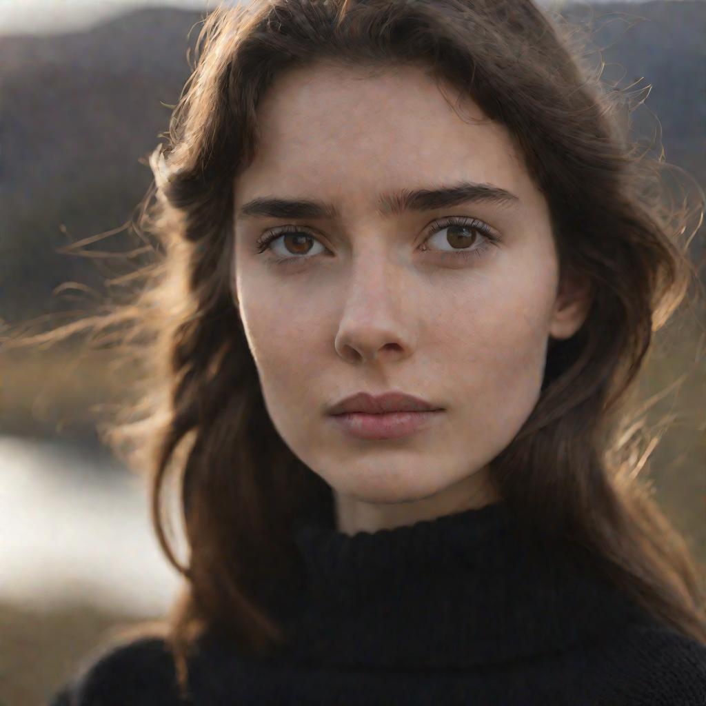 Портрет девушки в черном свитере