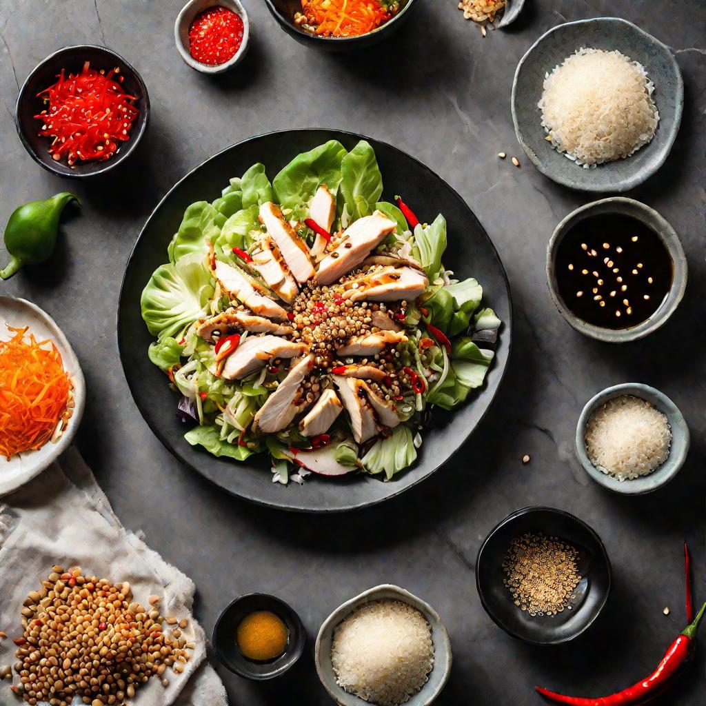 Салат с курицей и пекинской капустой по-азиатски