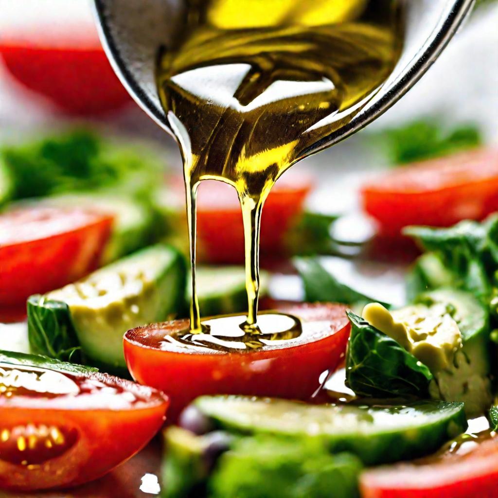 Заливка оливкового масла на салат