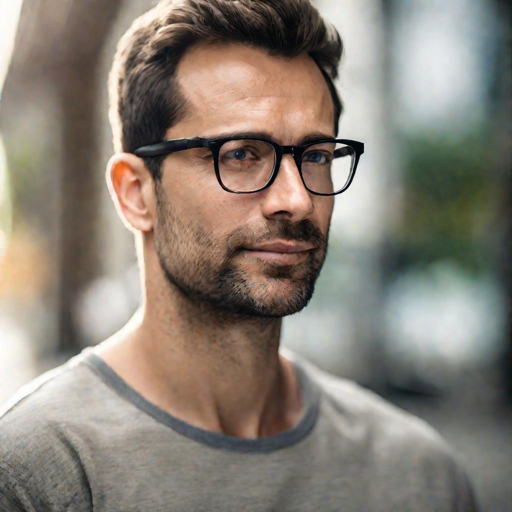 Портрет мужчины лет 30 в очках