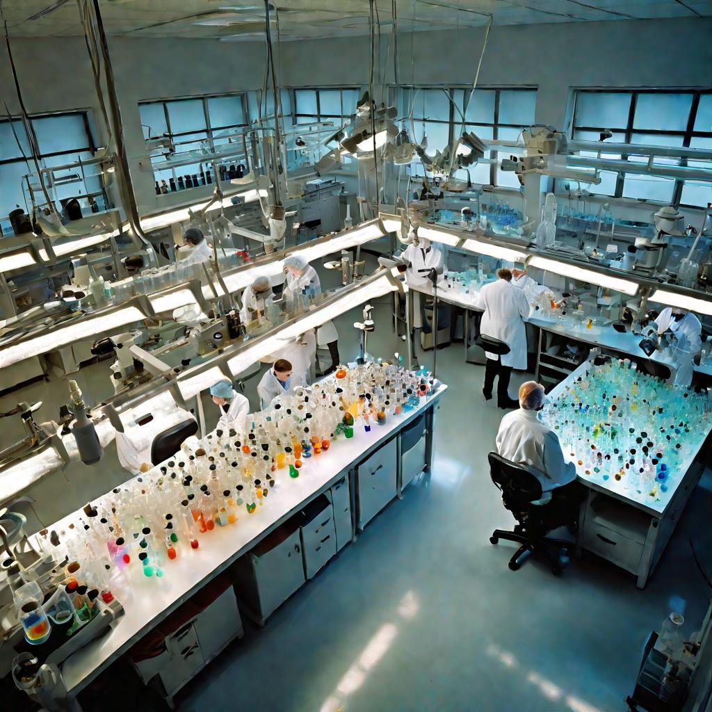 Лаборатория с учеными за работой