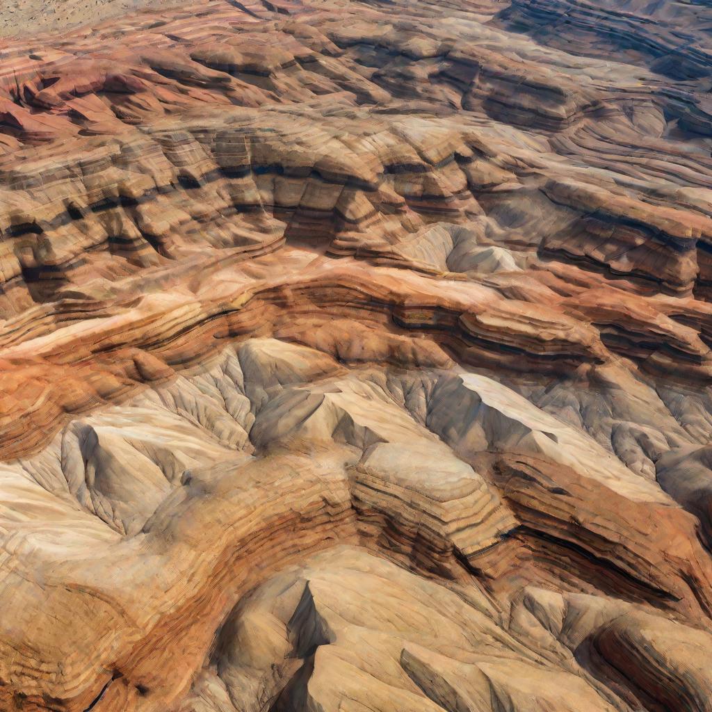 Осадочные породы в пустынном каньоне
