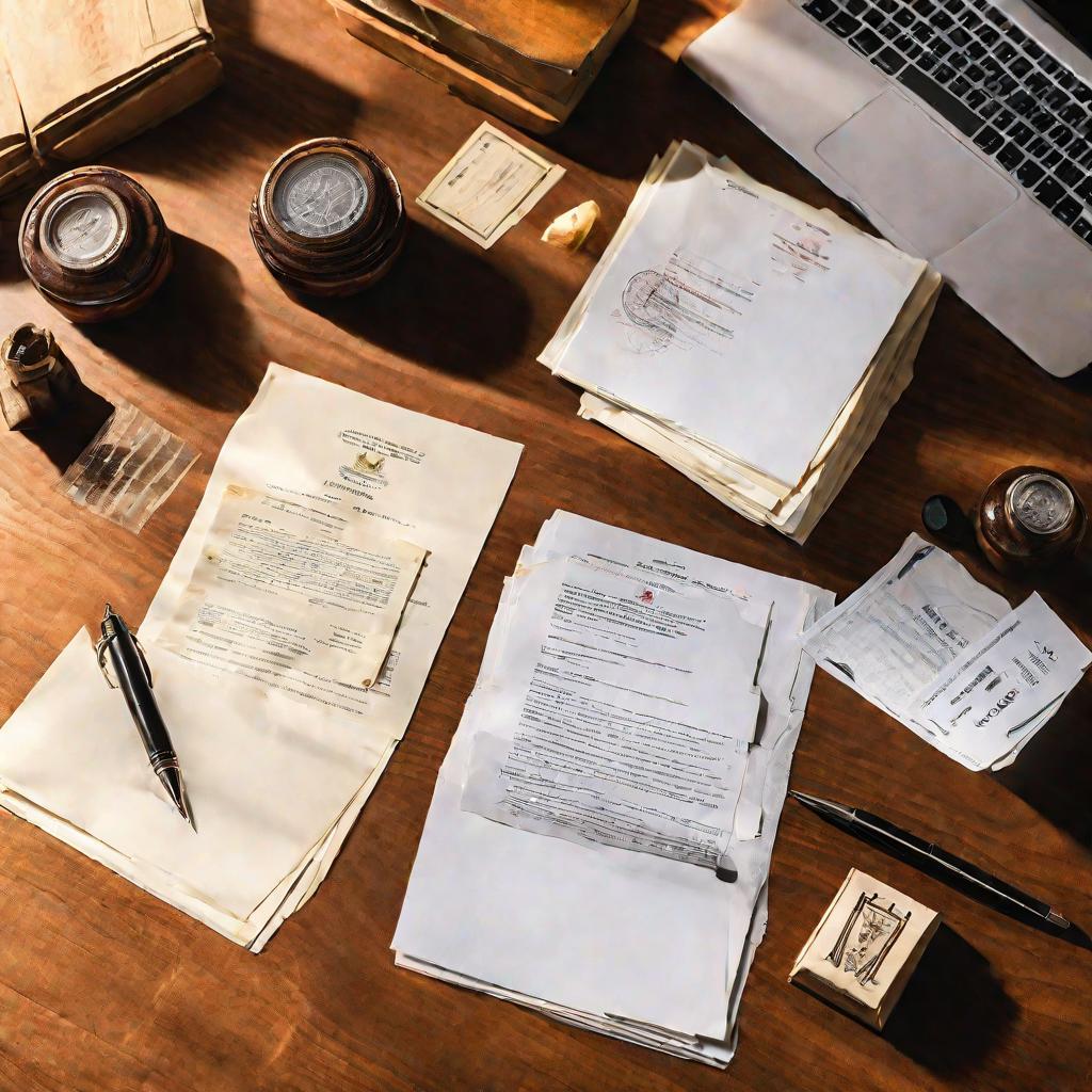 Папки с документами, готовыми к подписанию, на рабочем столе