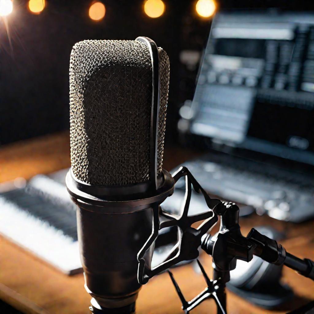 Профессиональный микрофон для студийной записи звука на рабочем столе