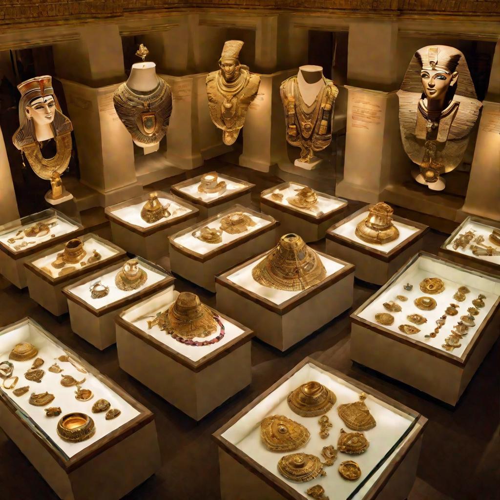 Зал с золотыми украшениями древнего Египта