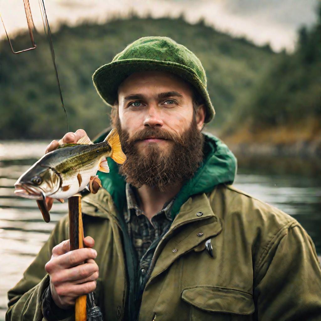 Портрет рыбака с уловом