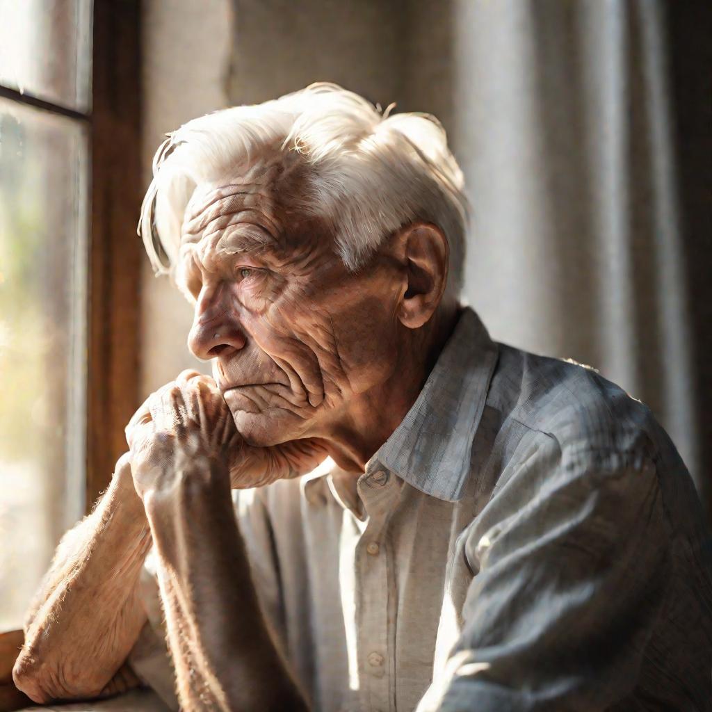 Пожилой мужчина у окна