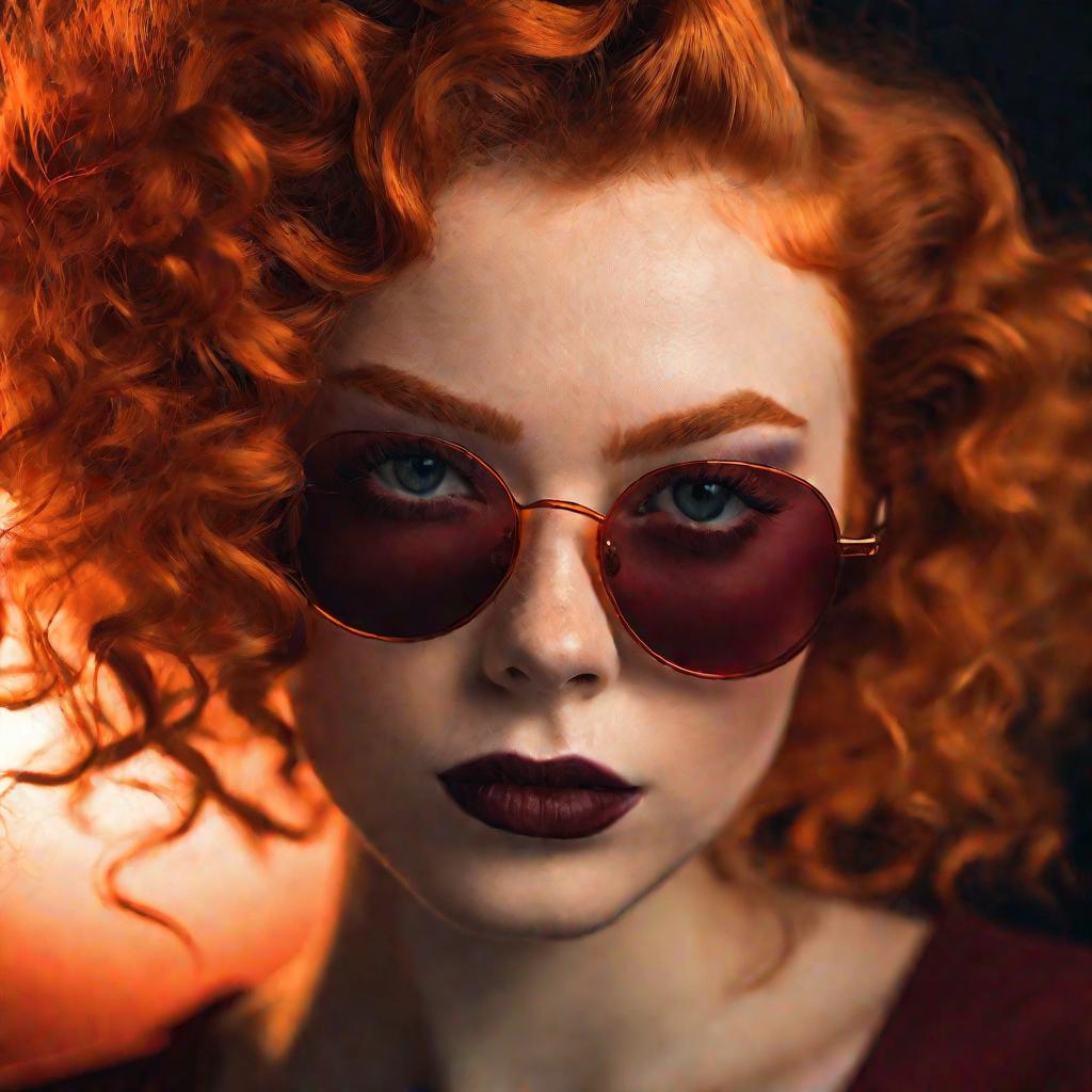Портрет рыжеволосой девушки с необычным образом