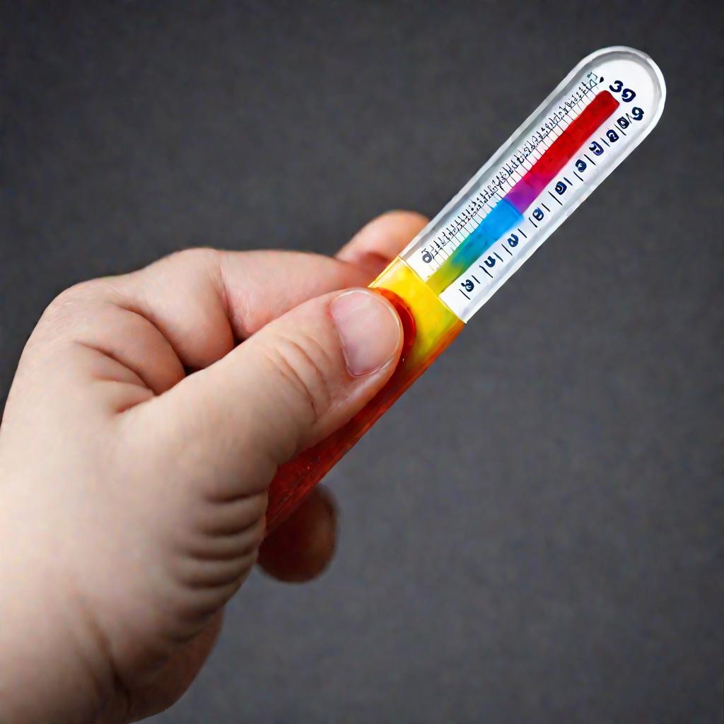 Рука ребенка держит термометр, показывающий 38 градусов