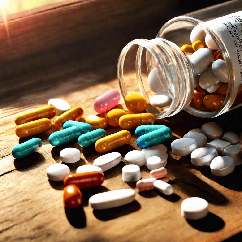 Лекарственные препараты на столе