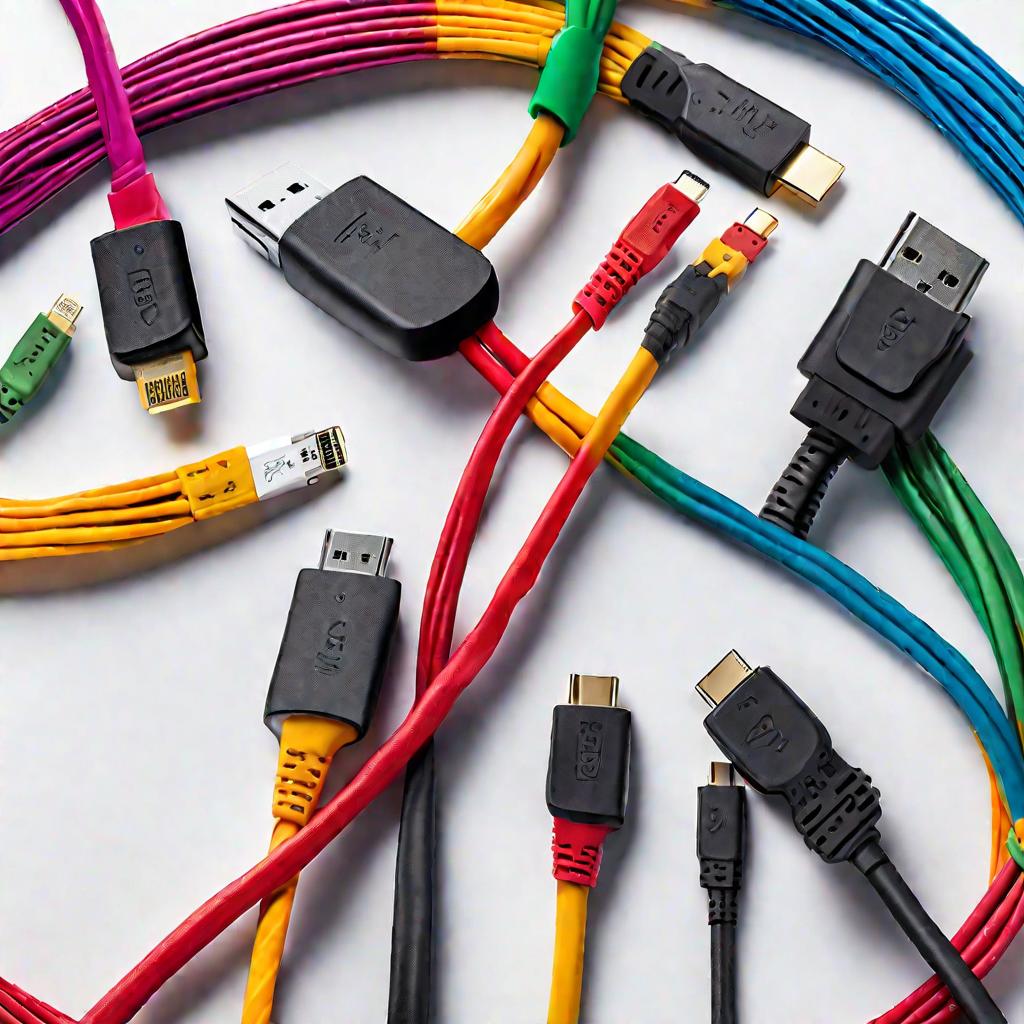 Фото разных кабелей HDMI и других