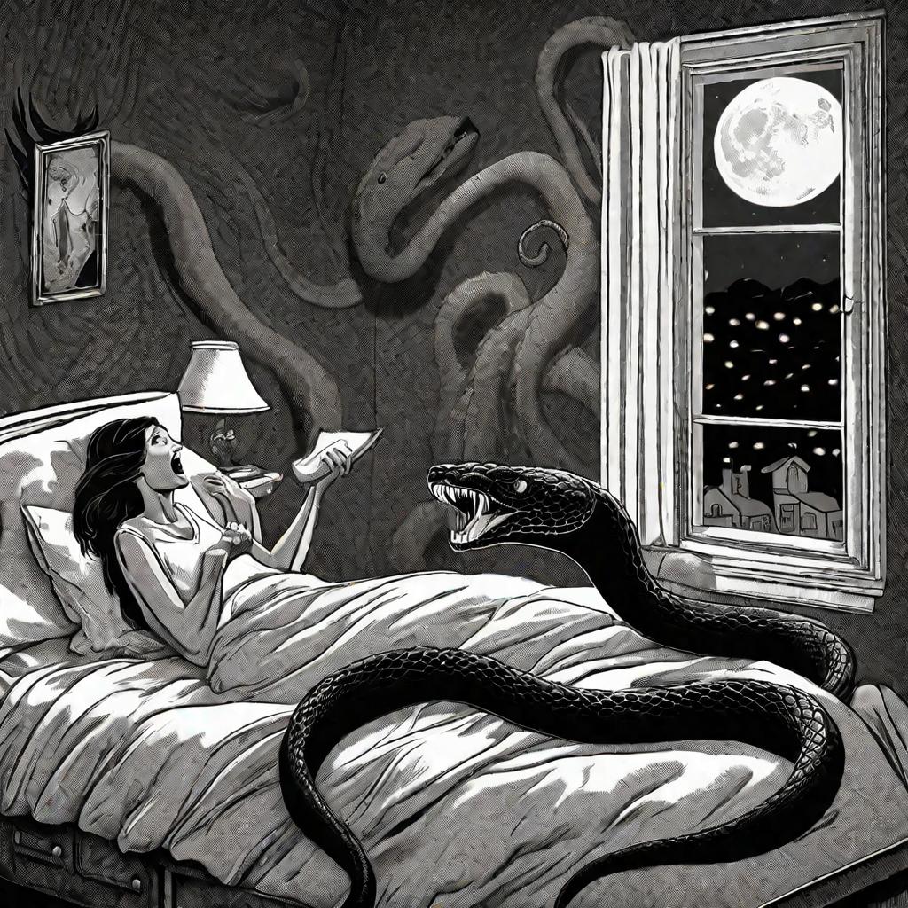 Женщина, которую кусает змея во сне