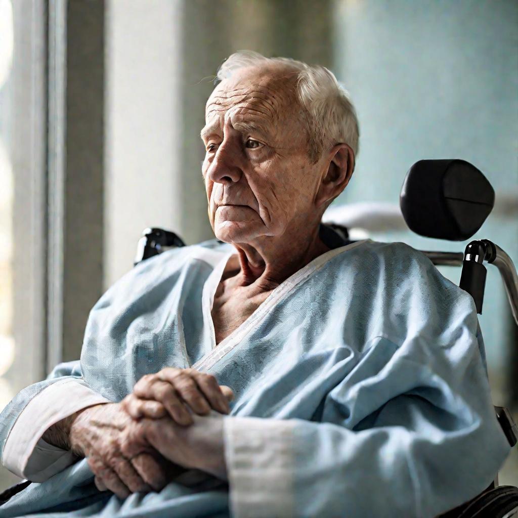 Портрет пожилого мужчины после операции на сонной артерии