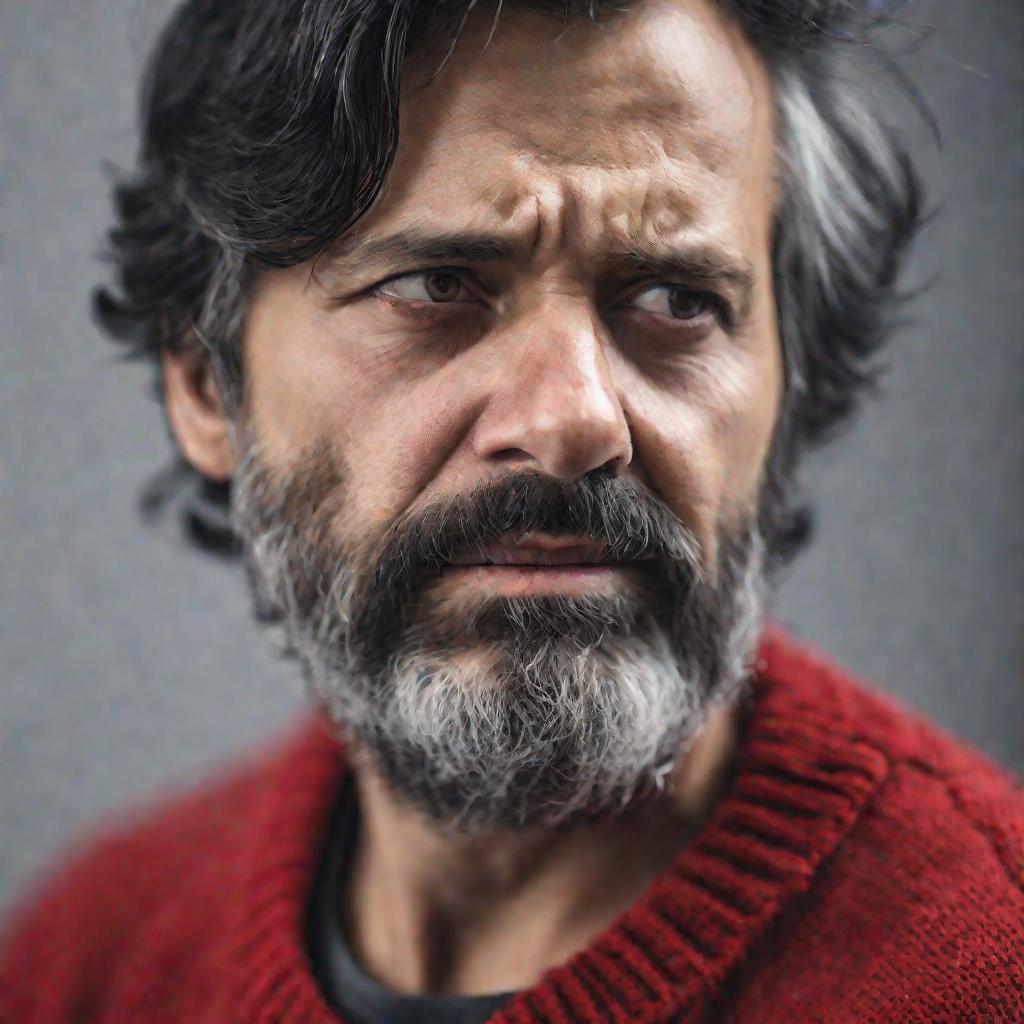 Портрет мужчины, страдающего запущенным остеомиелитом челюсти