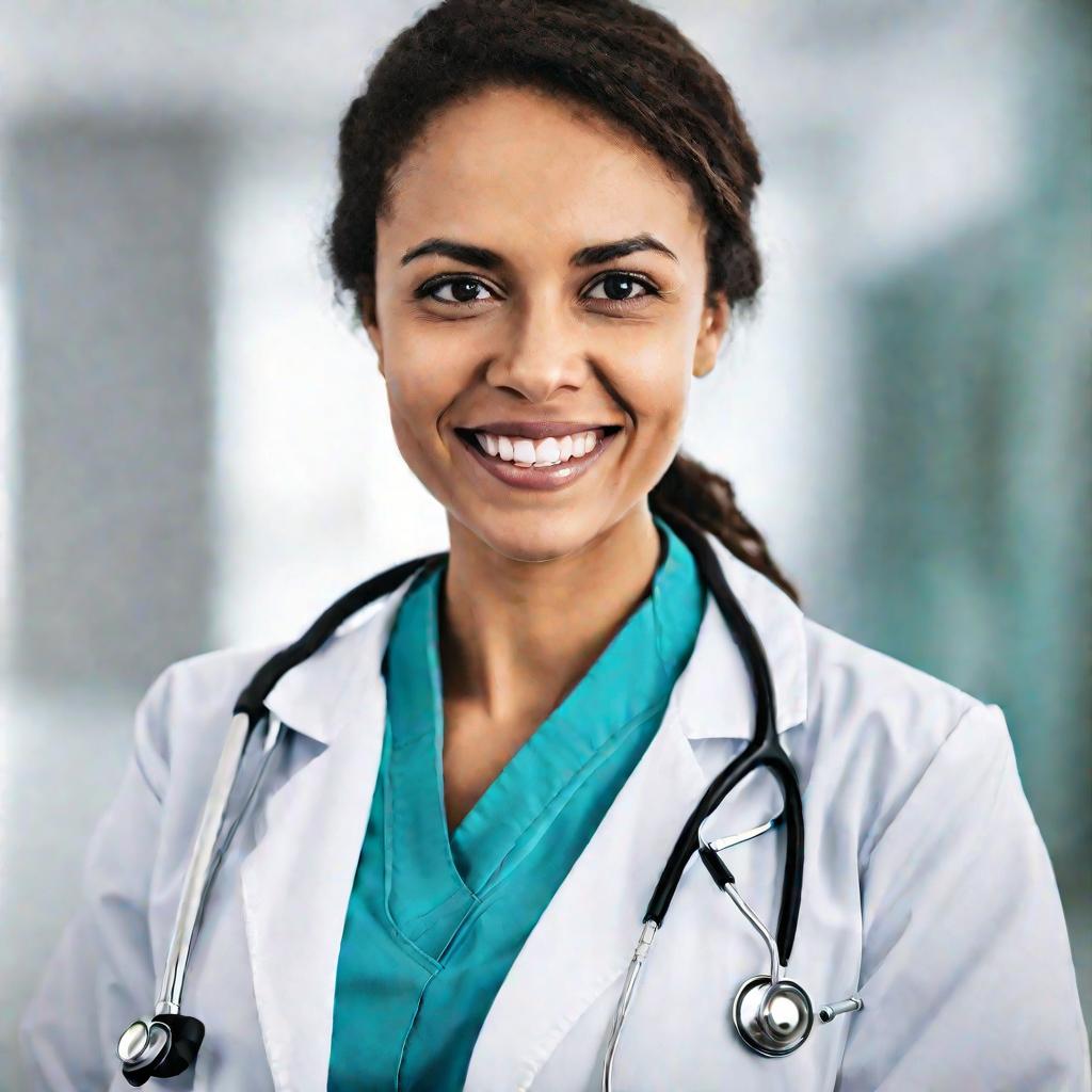 Портрет улыбающейся женщины-врача