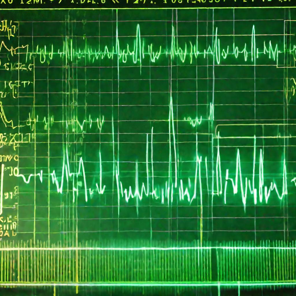 Медицинский монитор с экраном, на котором видно аномальная ЭКГ