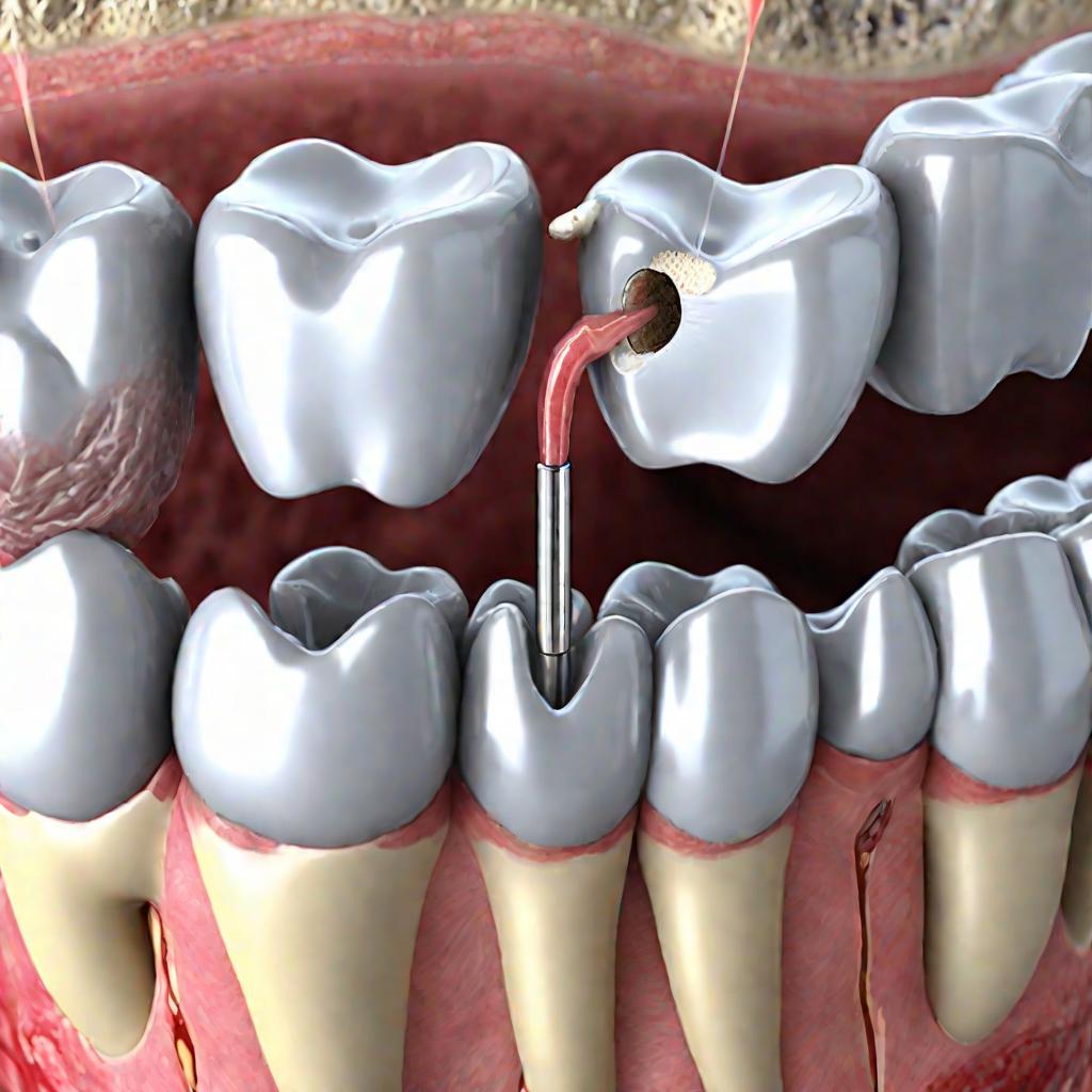 Зондирование рецессии десны и обнажения корня зуба