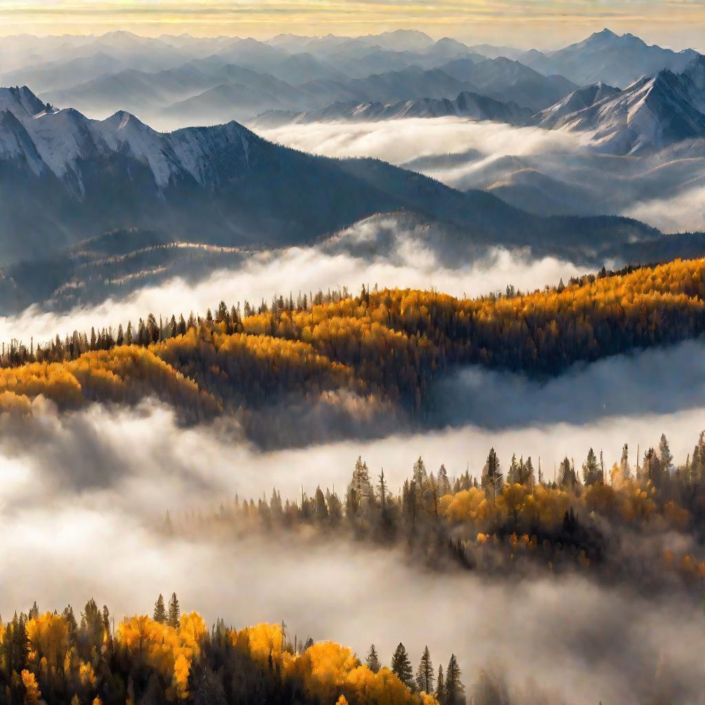 Туман осенью в горах