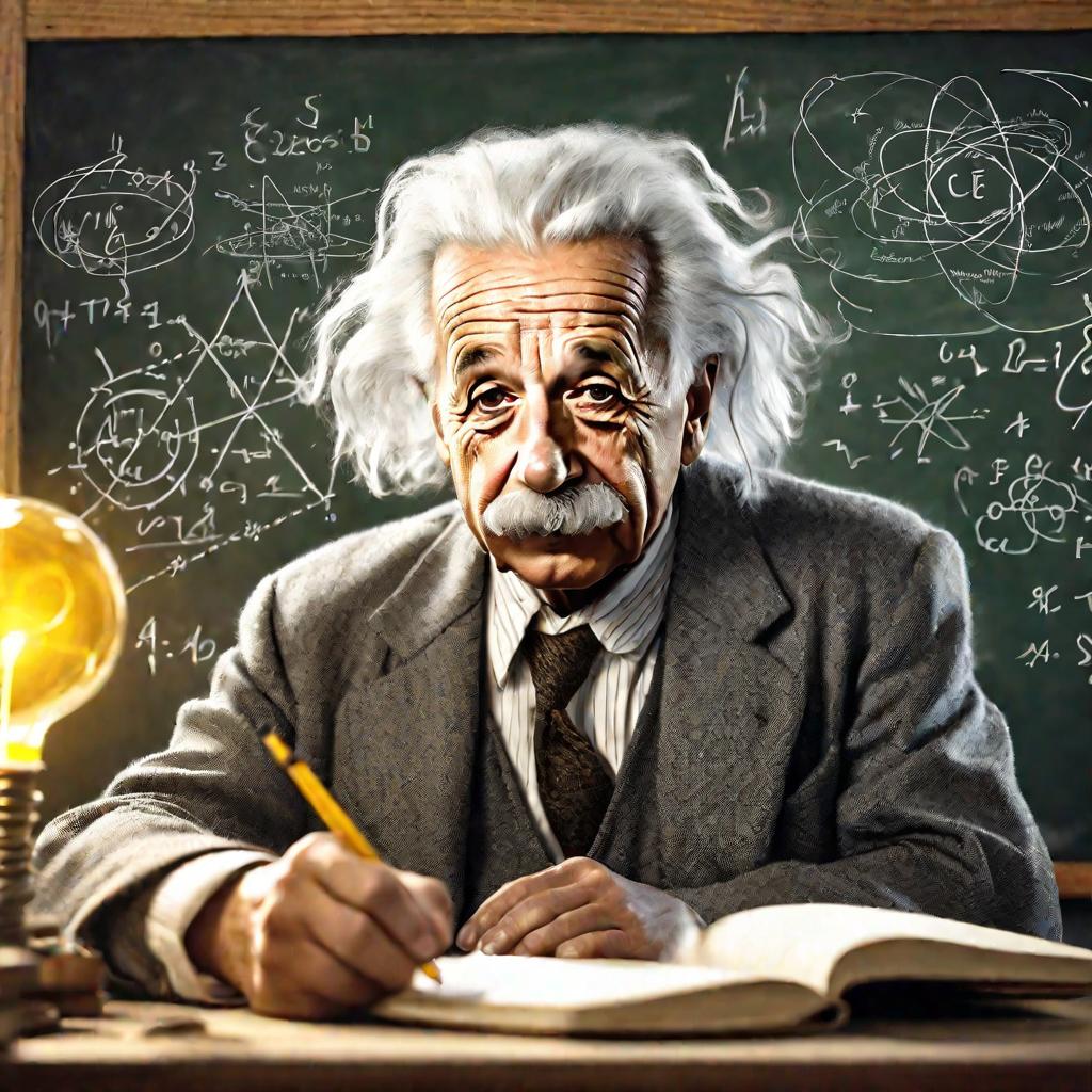 Портрет Эйнштейна у доски