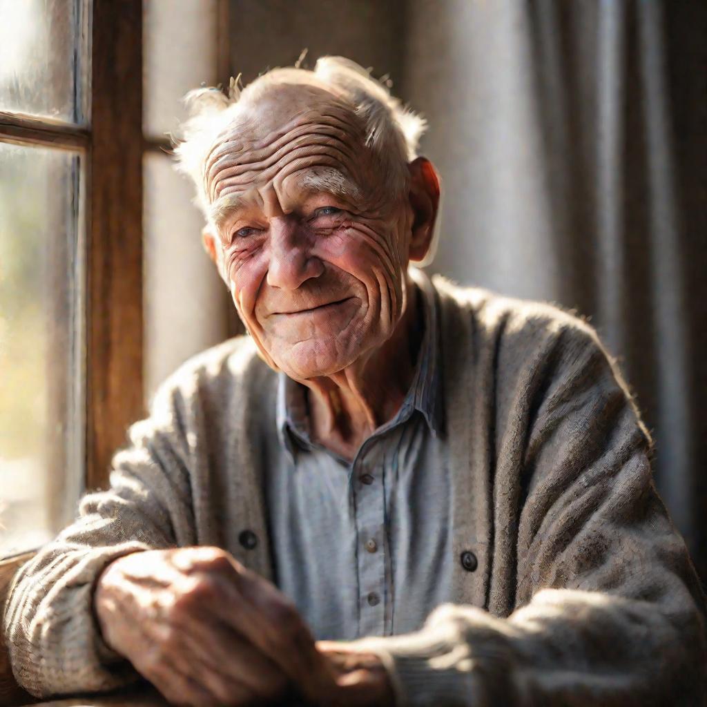 Портрет пожилого мужчины у окна