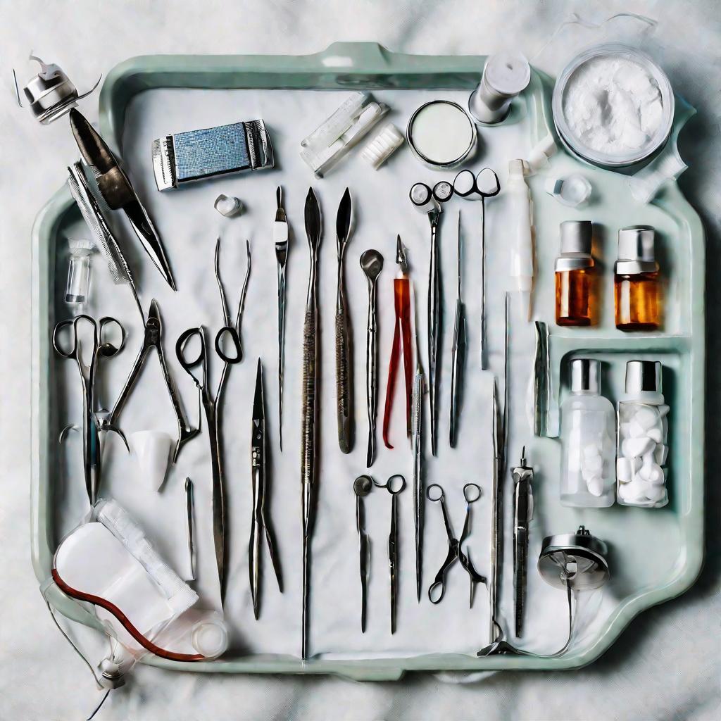 Инструменты дантиста для лечения стоматита