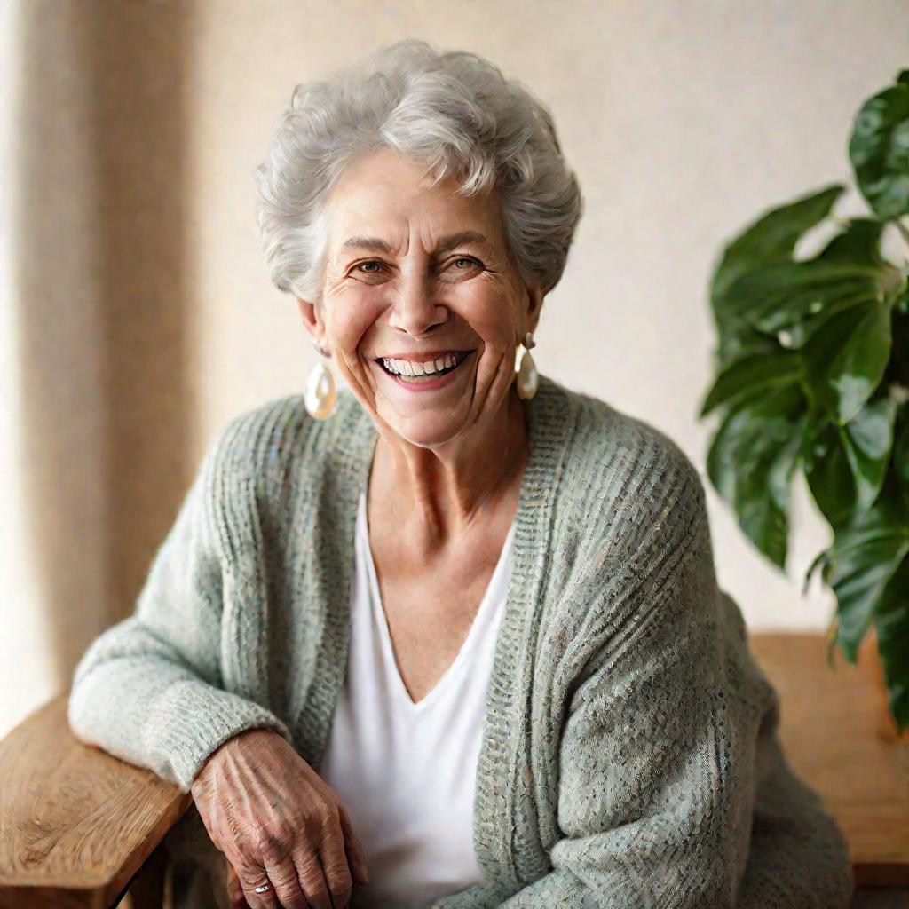 Портрет улыбающейся пожилой женщины