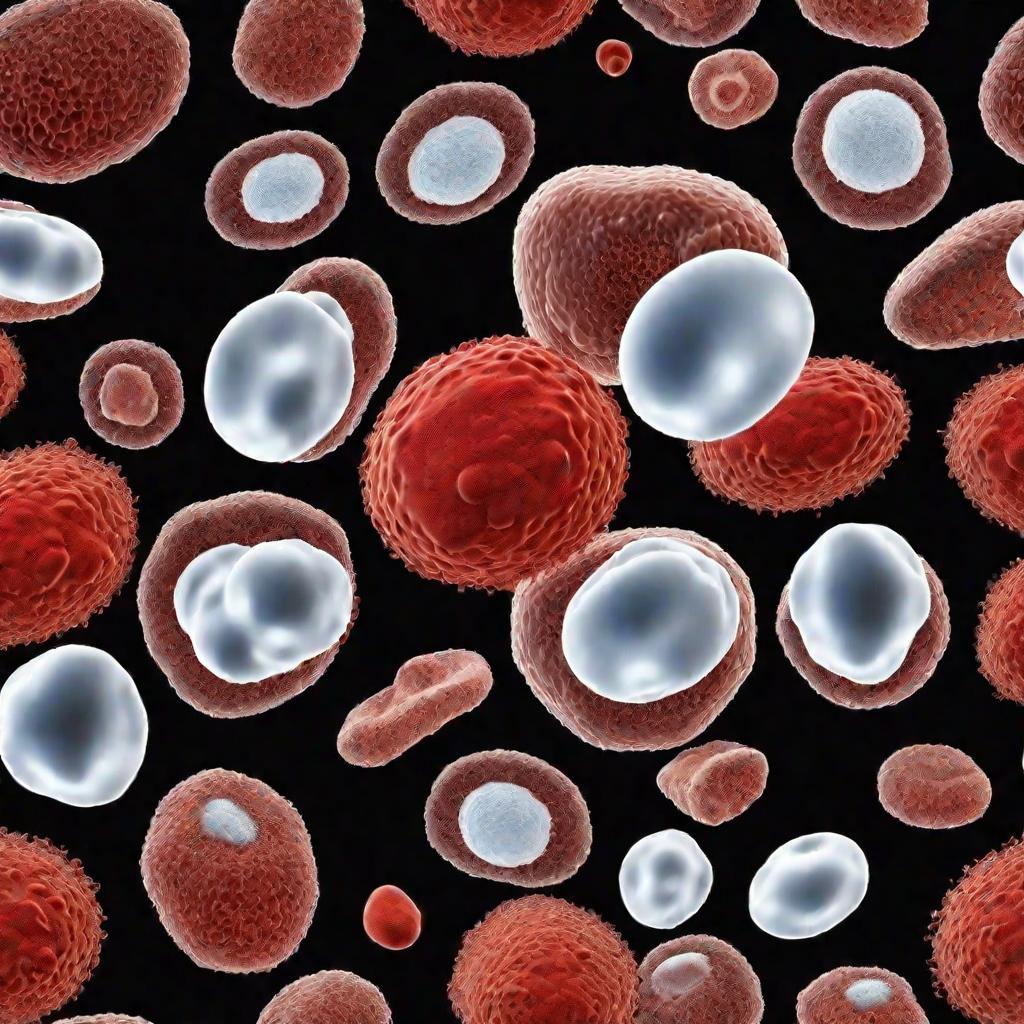 Детальное изображение клеток крови.