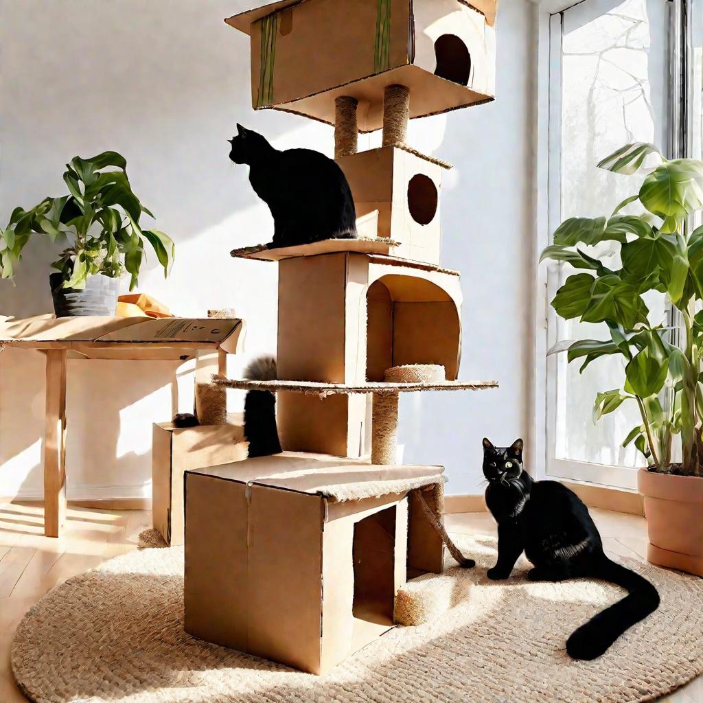 Игровой комплекс для кошки из коробок