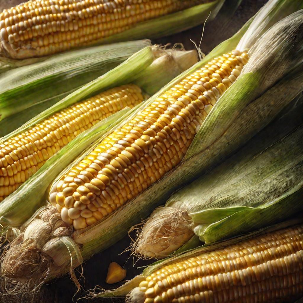 Три початка свежесваренной кукурузы