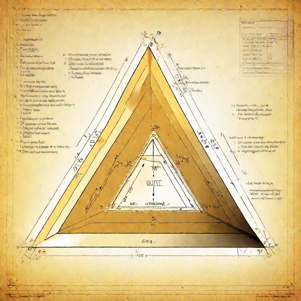 Схема прямоугольного треугольника с формулами