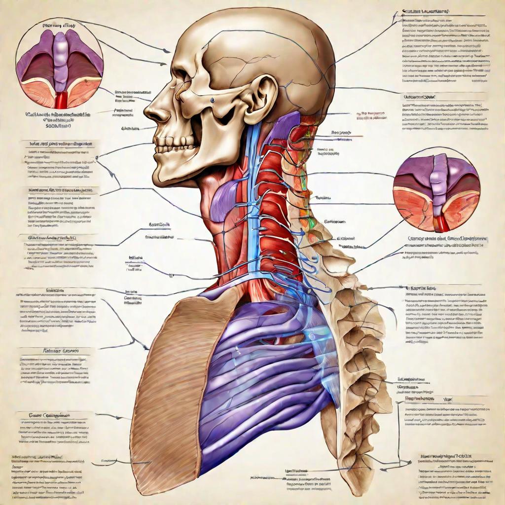 Медицинская иллюстрация мышц шеи человека