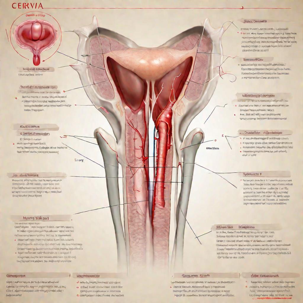 Иллюстрация женских половых органов с выделенной шейкой матки