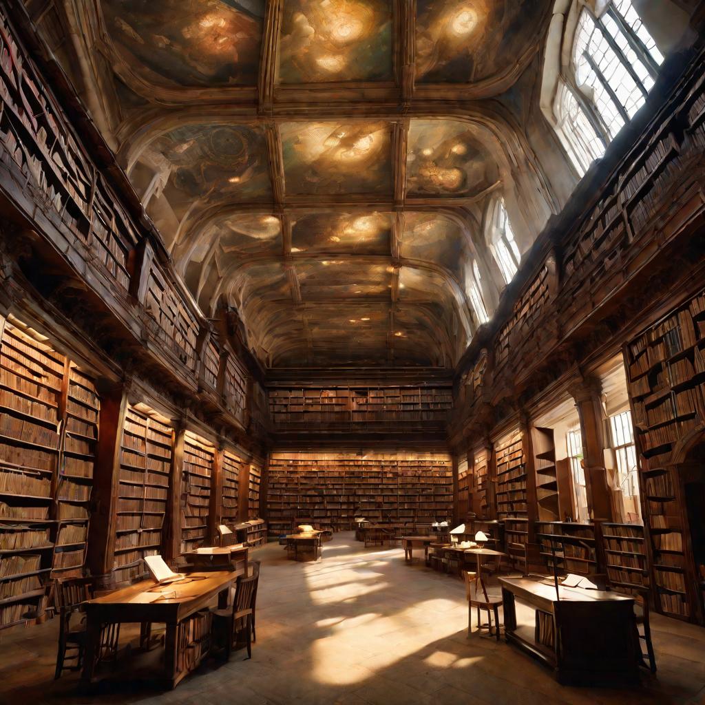 Обширная библиотека с древними математическими текстами о натуральных числах
