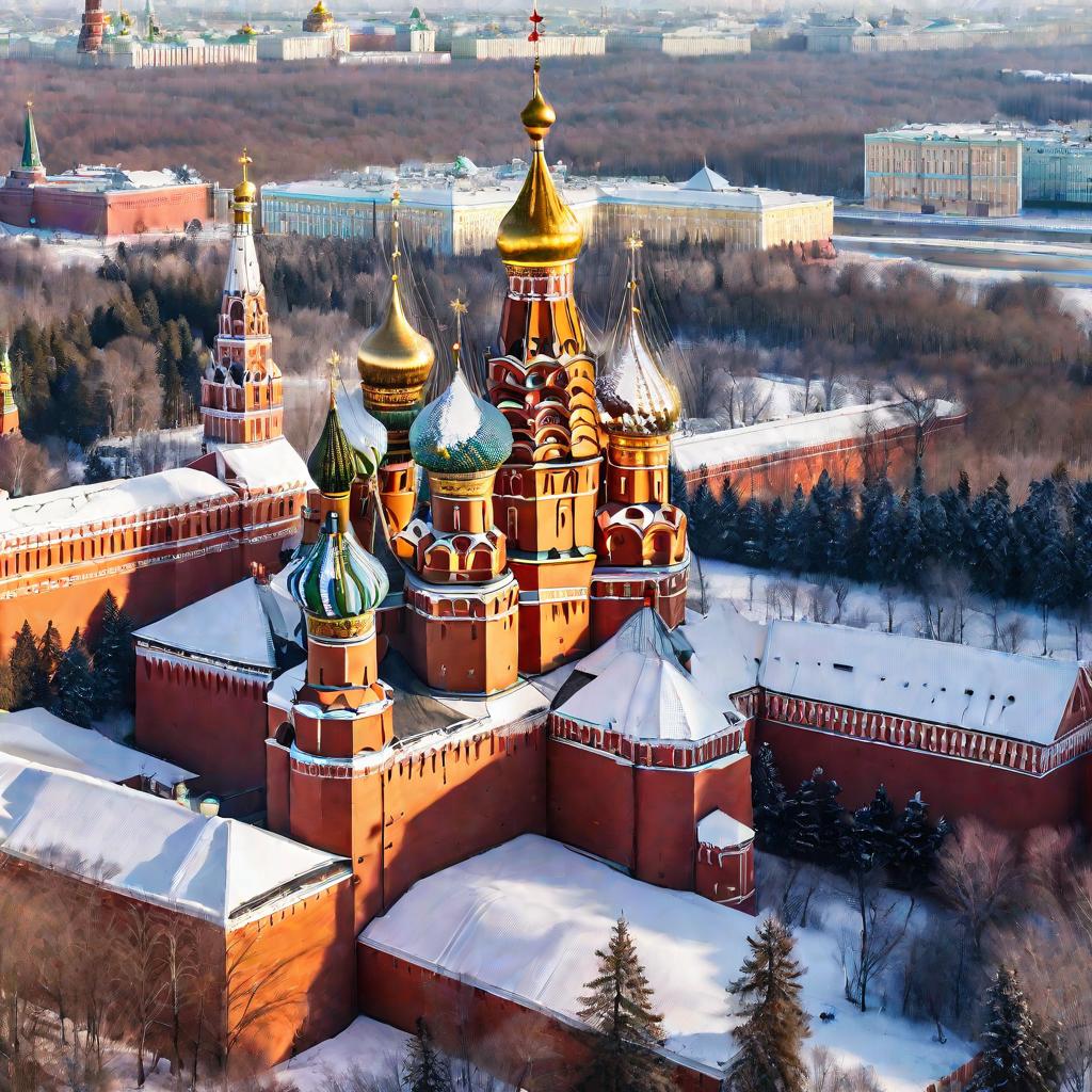 Зимний Кремль с высоты птичьего полета