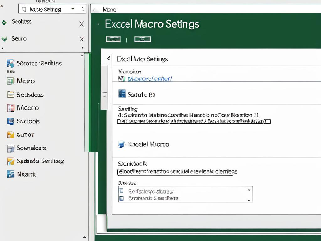 Окно настроек макросов в Центре управления безопасностью Excel с включенными макросами