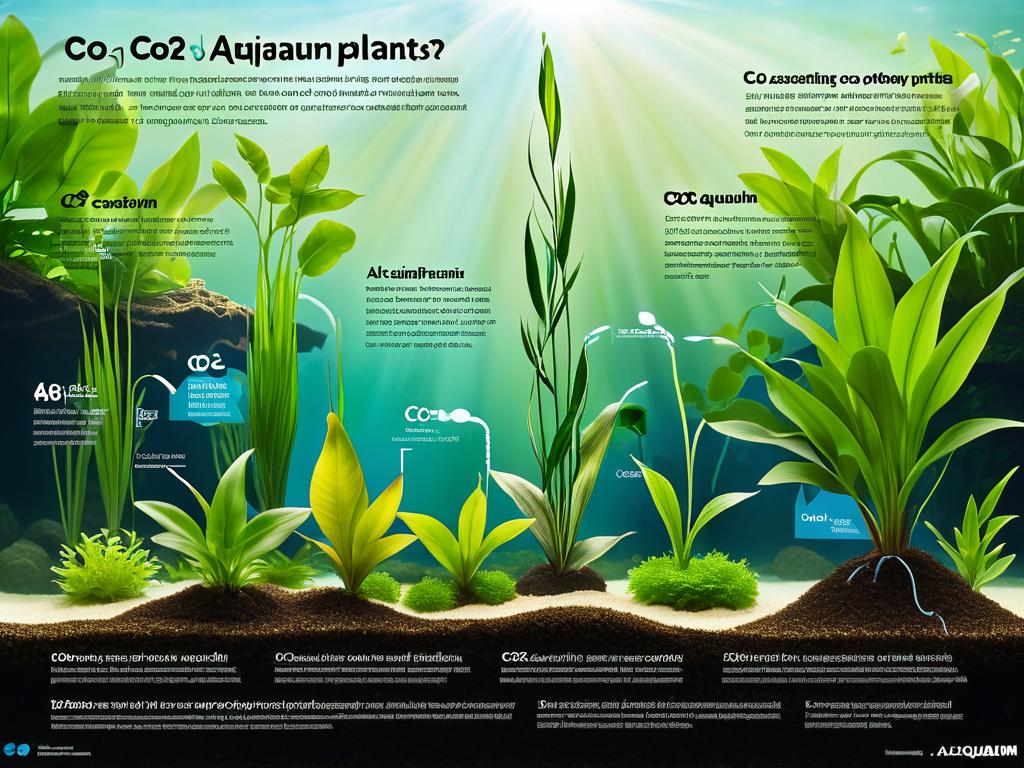Инфографика, показывающая как растения поглощают CO2 и используют его для фотосинтеза. Объясняет,