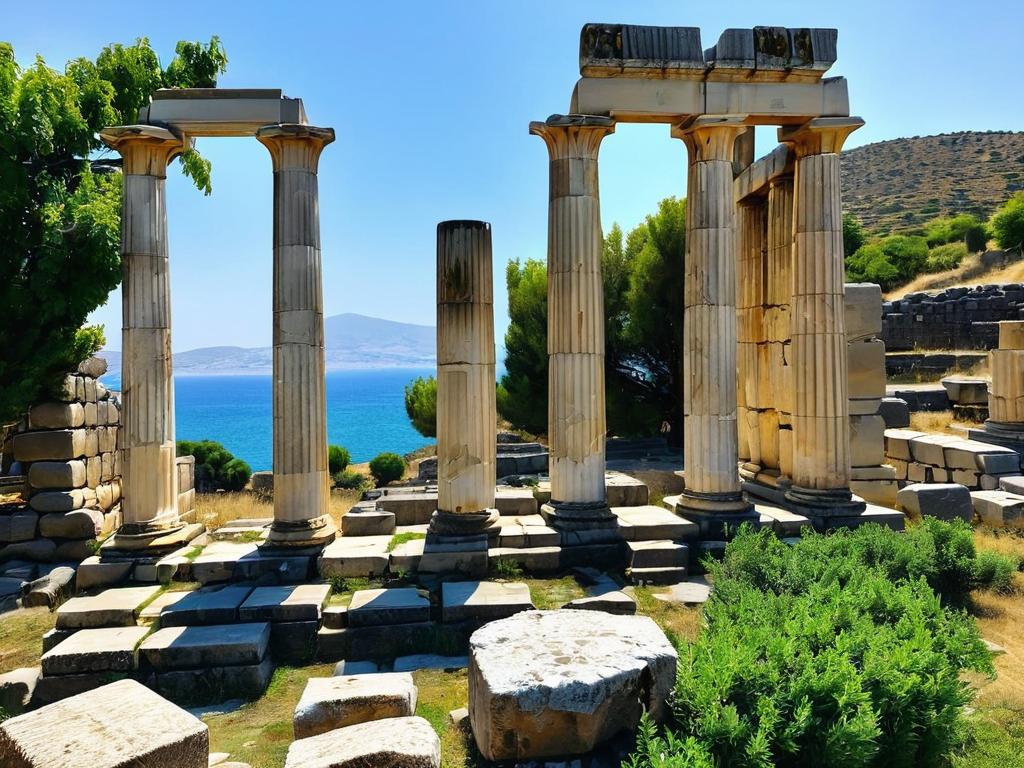 Руины древнегреческого храма Гефеста на острове Лемнос