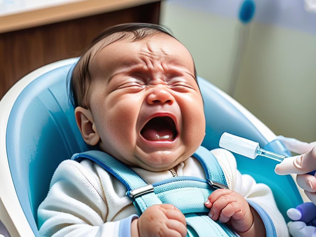 Плачущий ребенок после прививки