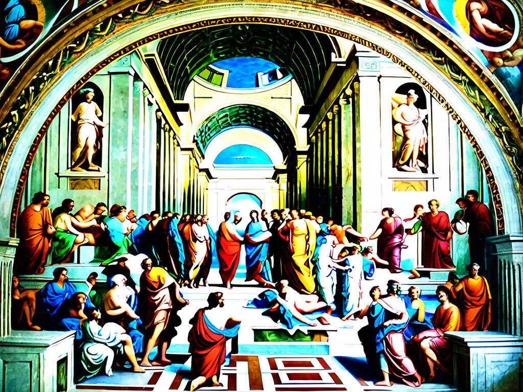Фреска Рафаэля «Афинская школа», изображающая древнегреческих философов как воплощение