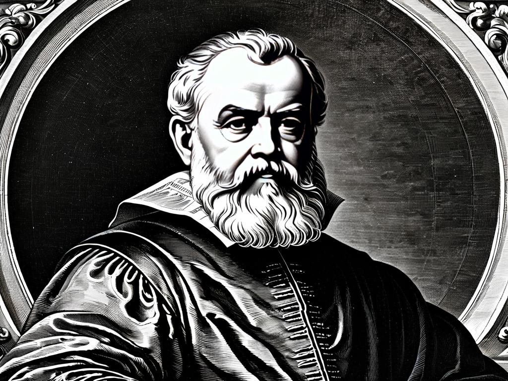 Гравюра Галилео Галилея, развившего понятия инерции и скорости, необходимые для формулировки