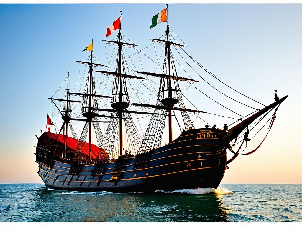 Итальянский корабль XV века, подобный тому, на котором плавал Кабот